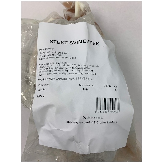 Svinestek stekt 1,5kg kg