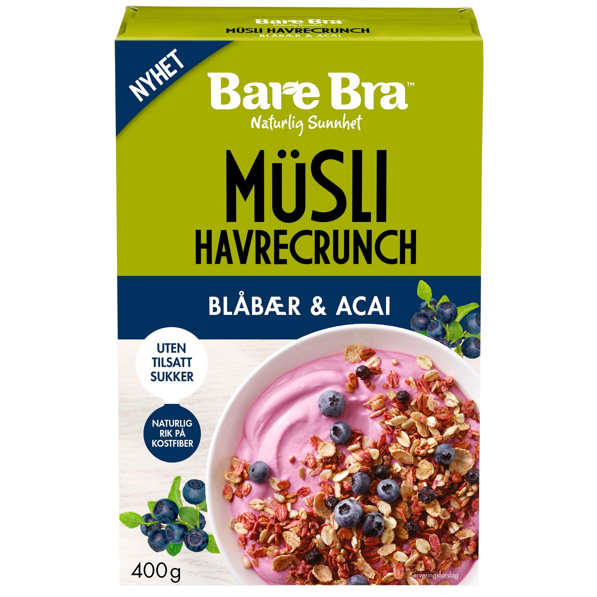 Bare bra blåbær & acai musli   400g