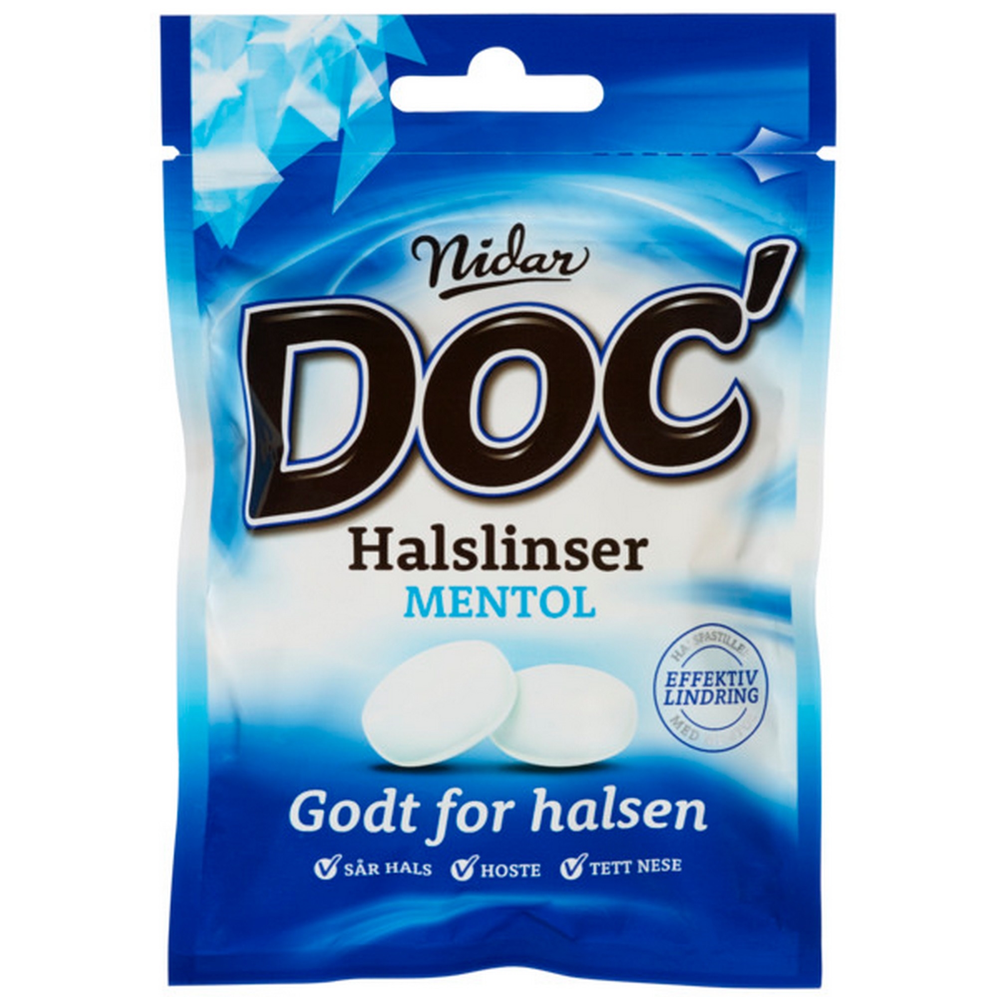 Doc halslinser mentol 50g