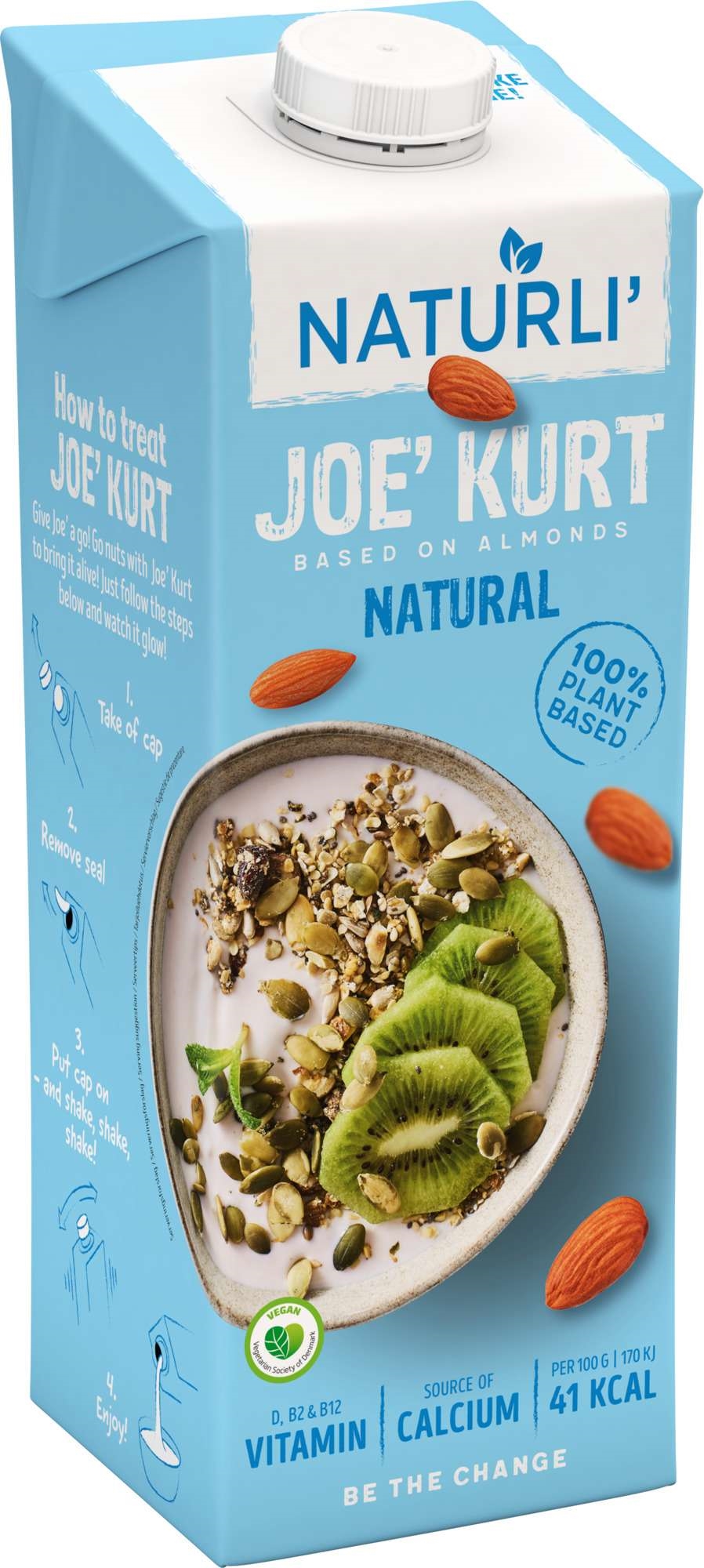 Naturli' joe'kurt naturel 1000ml