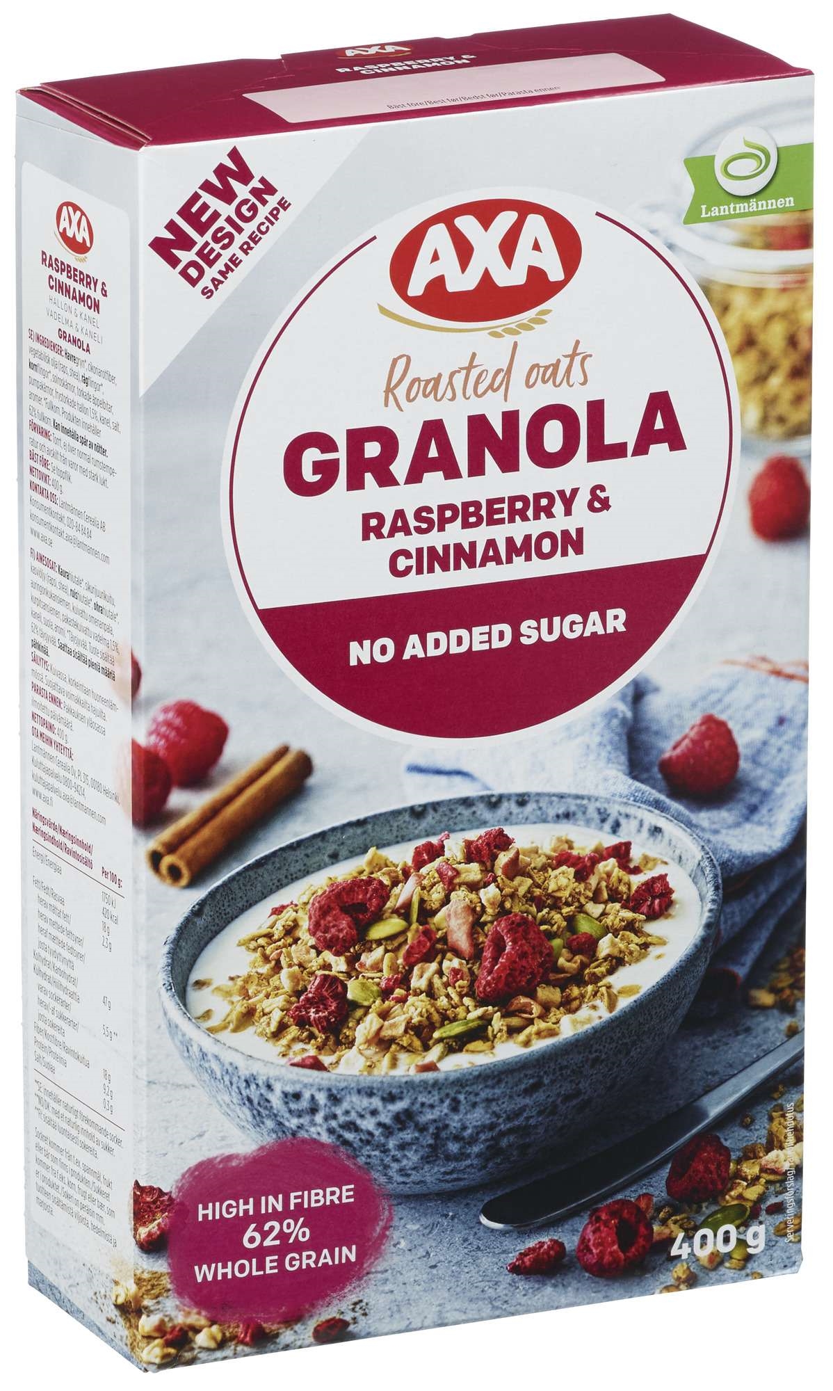 Granola bringebær & kanel 400g