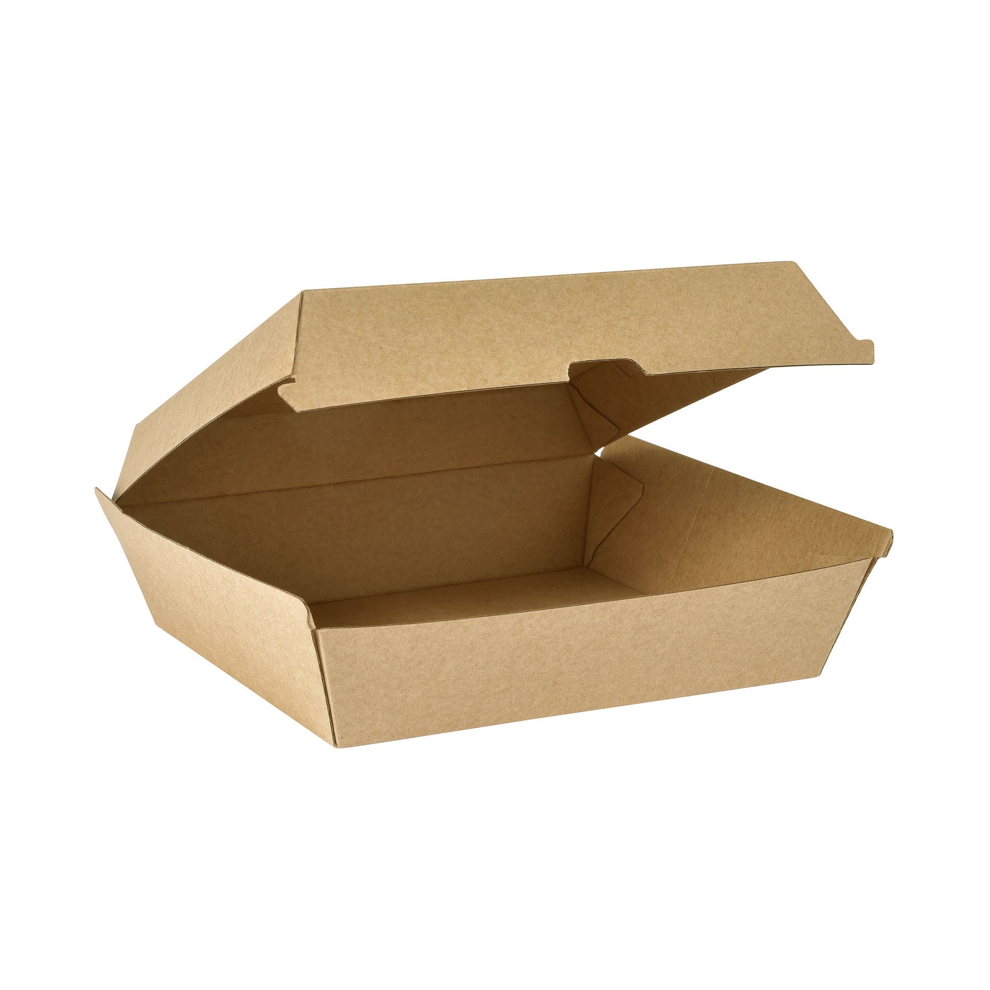 Boks i kartong m/hengslet lokk brun 1300ml  60stk