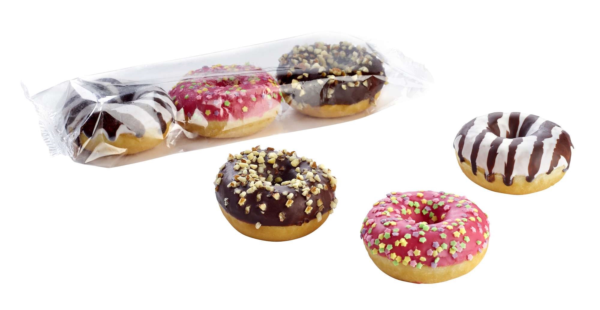 Mini donut trio mix wrapped 120x20g
