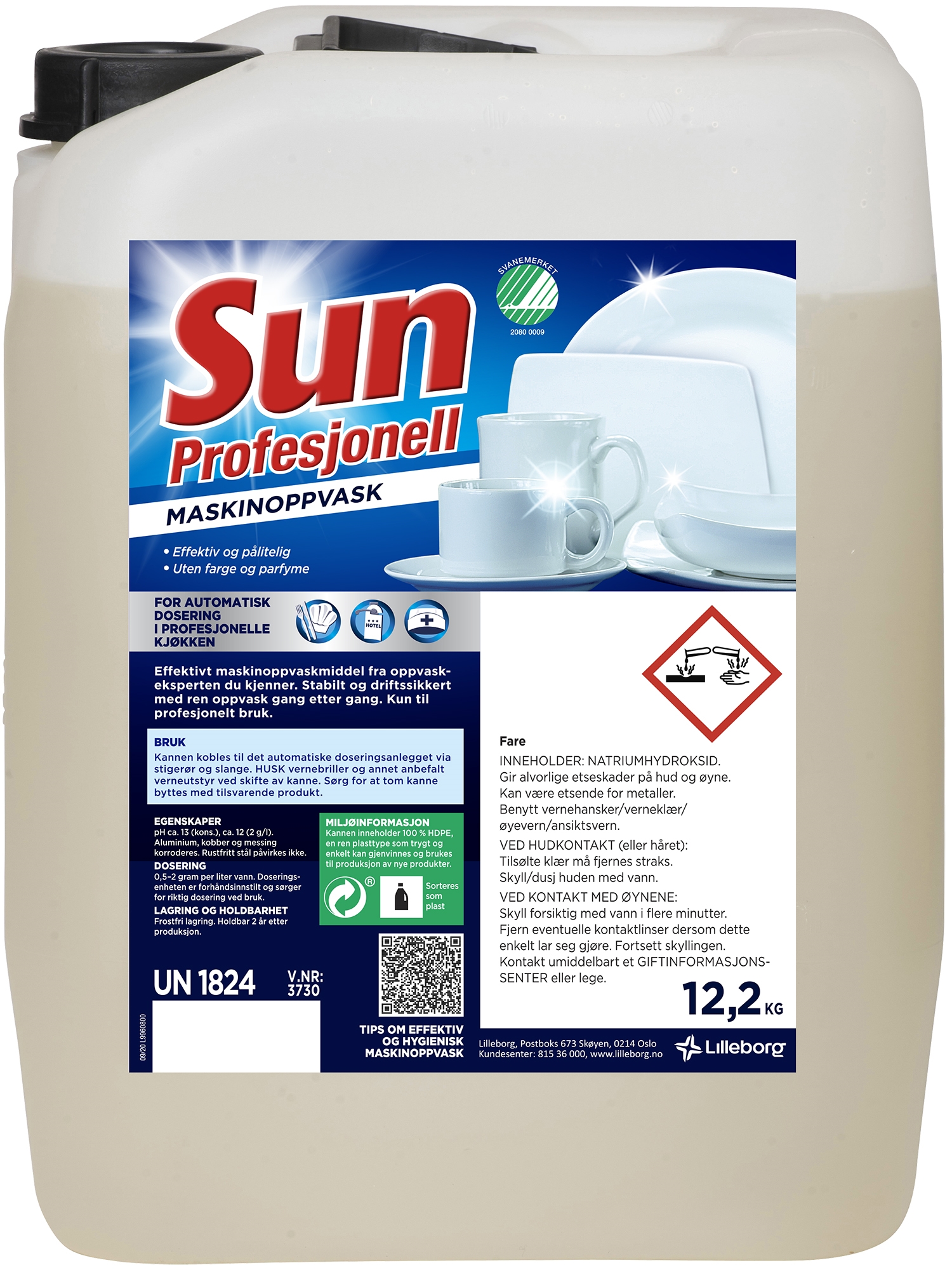 Sun profesjonell maskinoppvask 12,2kg