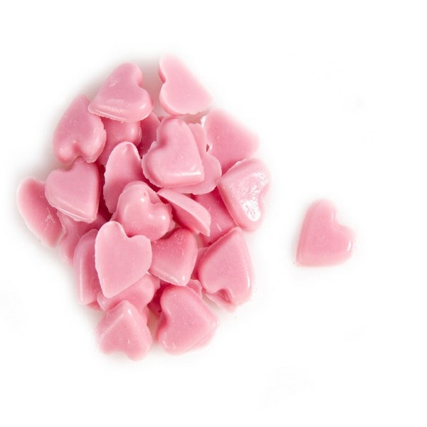 Sjokoladepynt små rosa hjerter 600g
