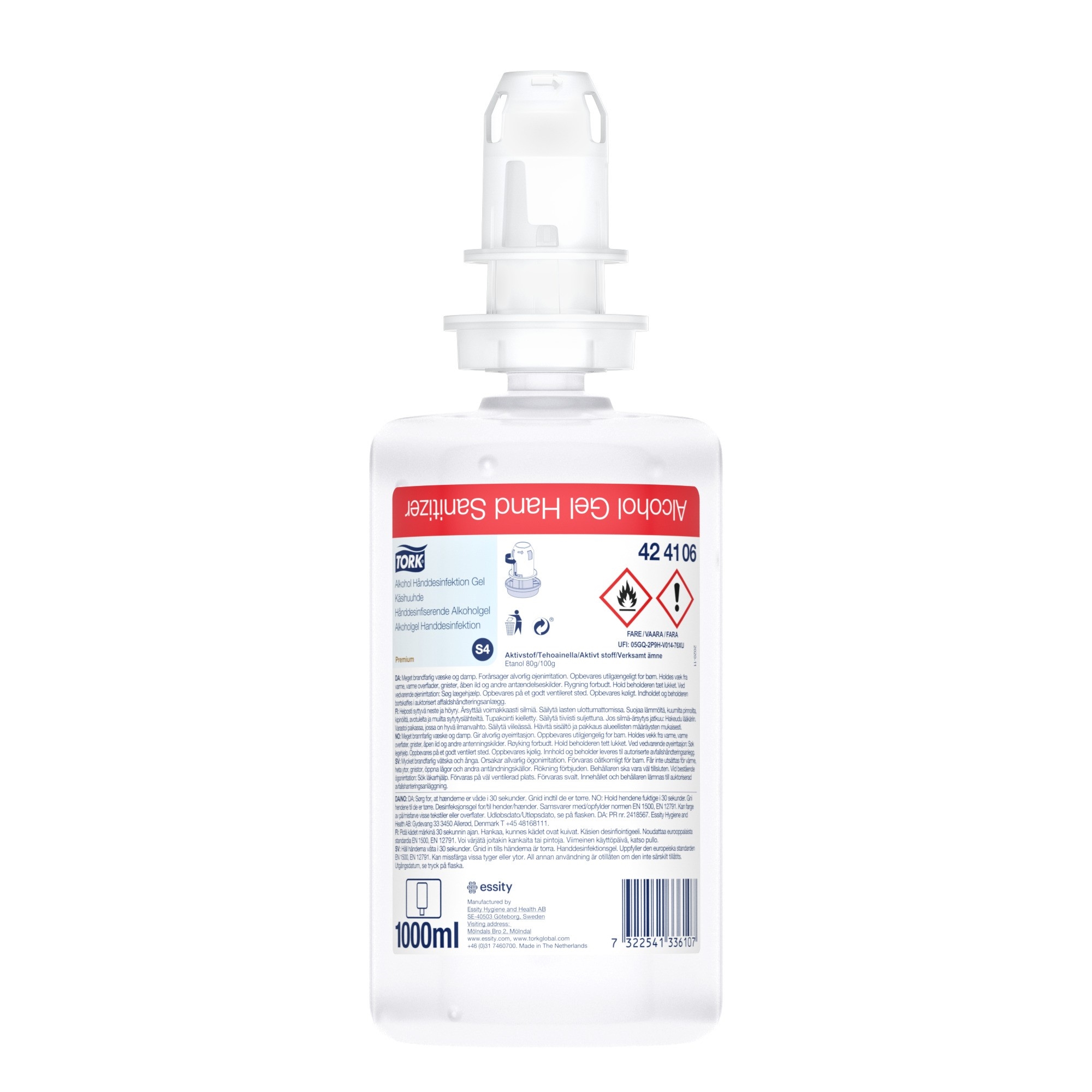 Hånddesinfiserende alkoholgel sf 1000ml