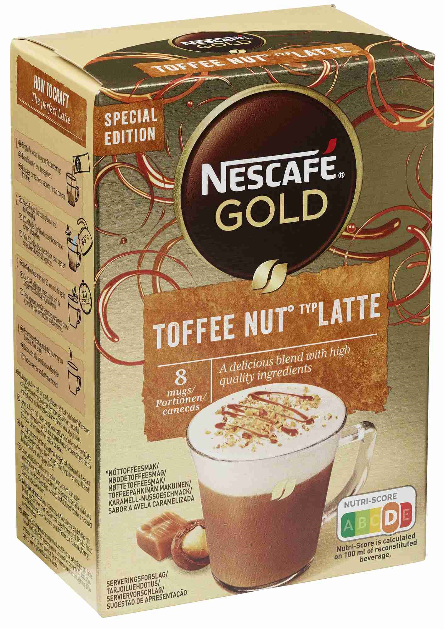 Nescafe gold toffee nut latte 156g