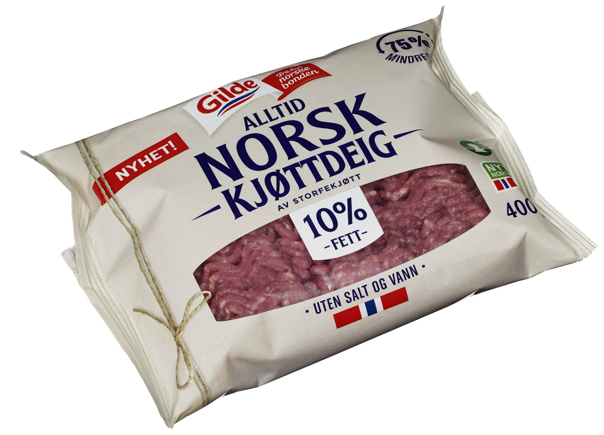 Kjøttdeig storfe 10% u/salt og vann 400g