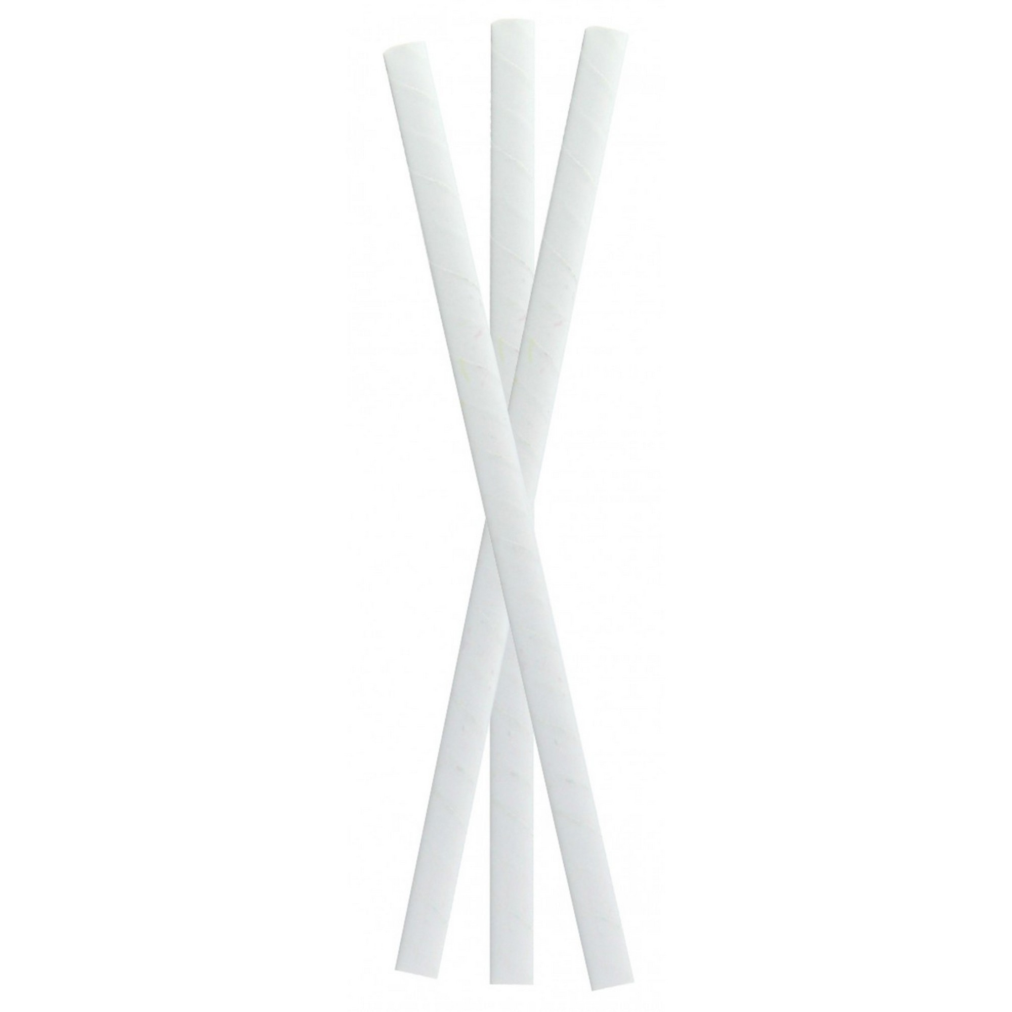 Sugerør papir hvite 8mmx21cm   250stk
