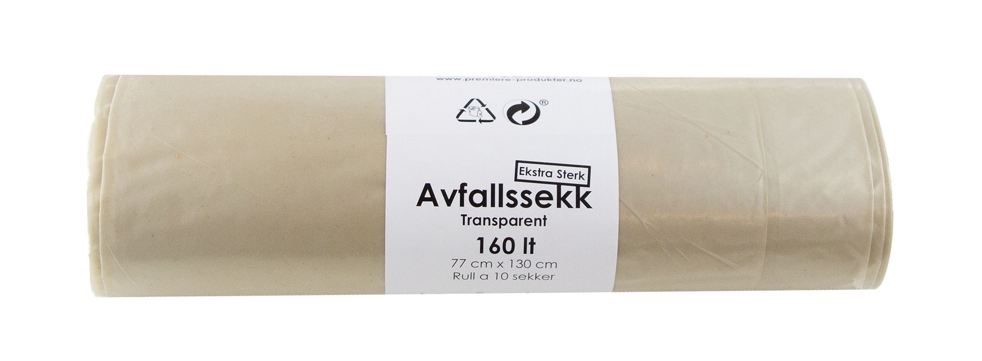 Plastsekk transparent sterk 77x130 160l   12rl