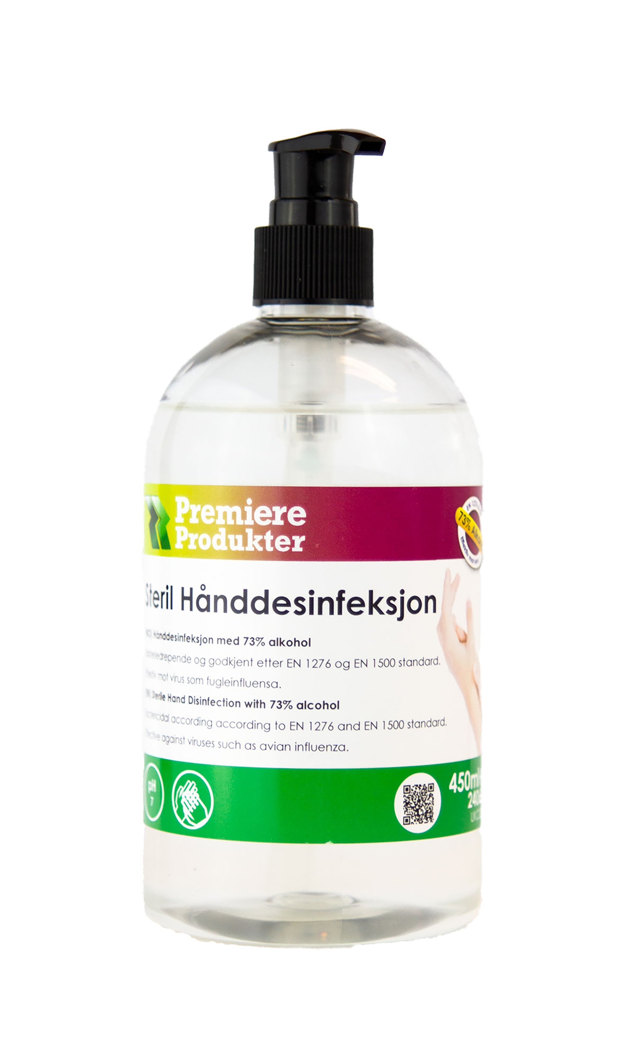 Steril hånddesinfeksjon m/pumpetut 450ml