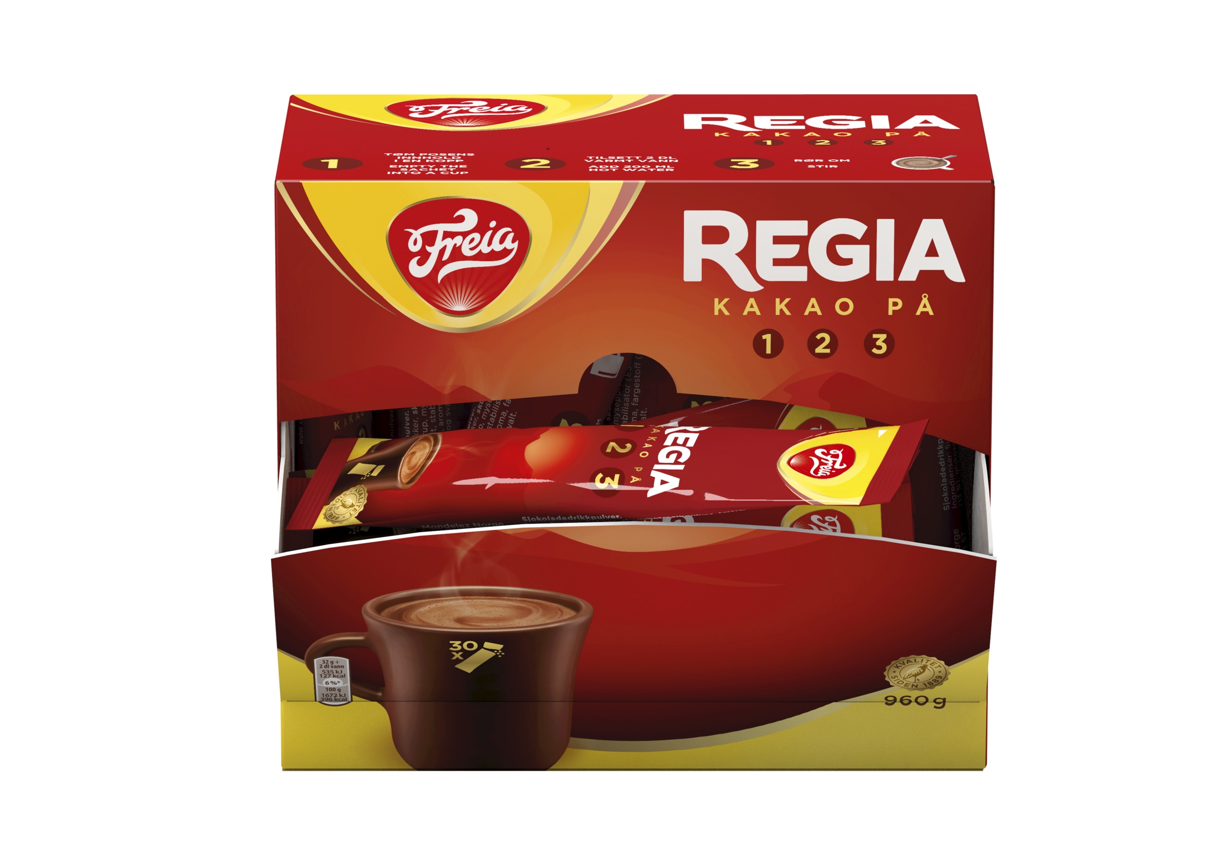 Regia sjokoladedrikk 30x32g 960g