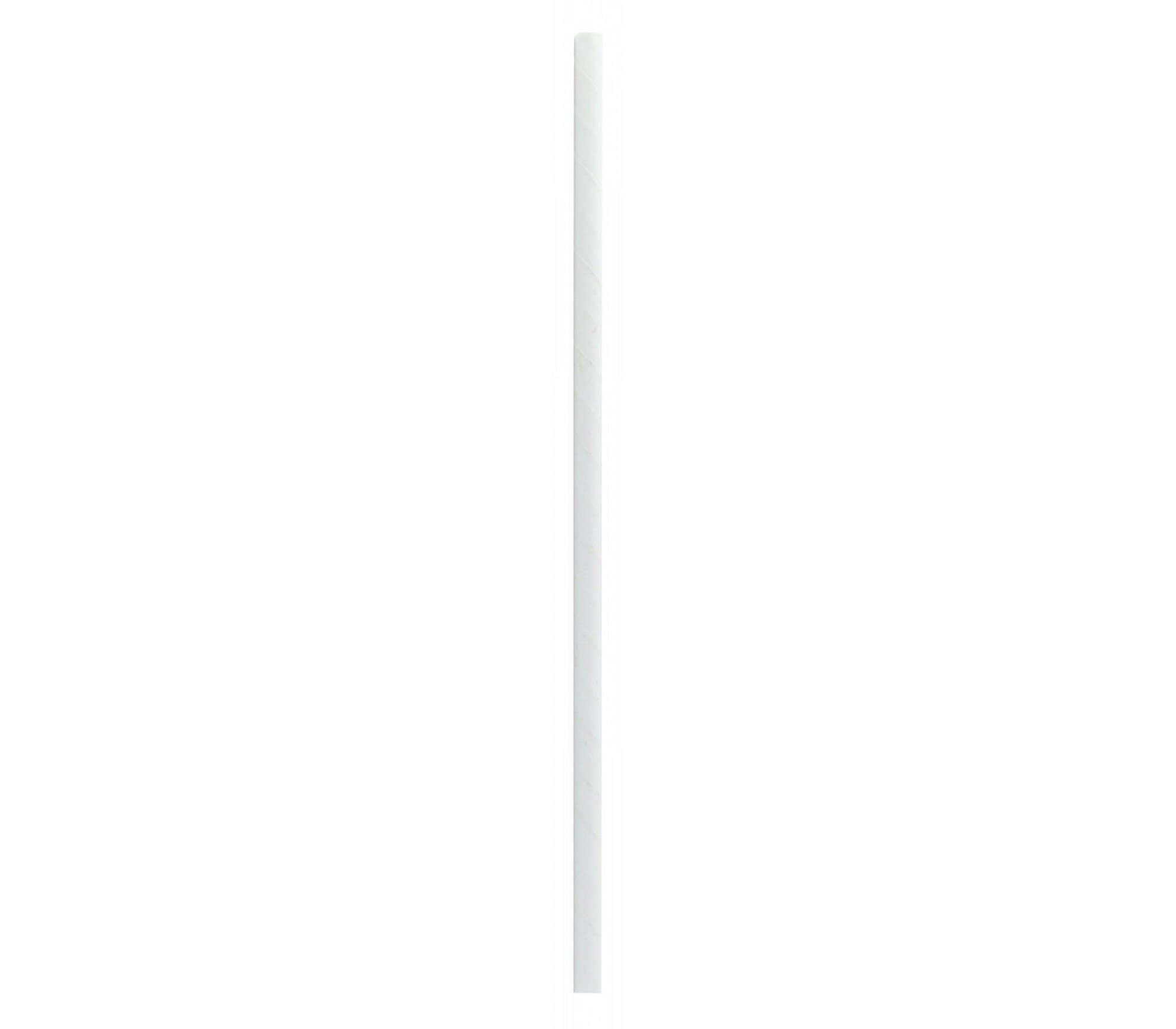 Sugerør papir hvit ø6mmx197mm 500stk