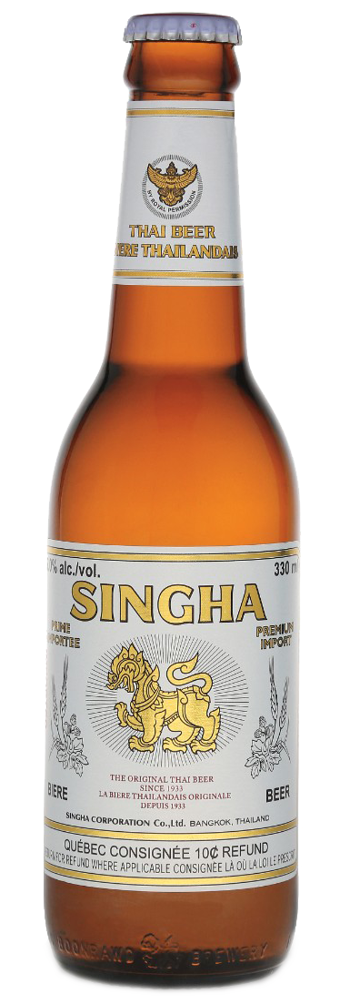 Singha thai beer lager   5%   24x33cl