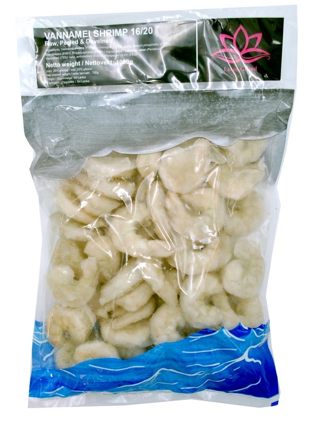 Peeled deveined shrimp 16/20 1kg