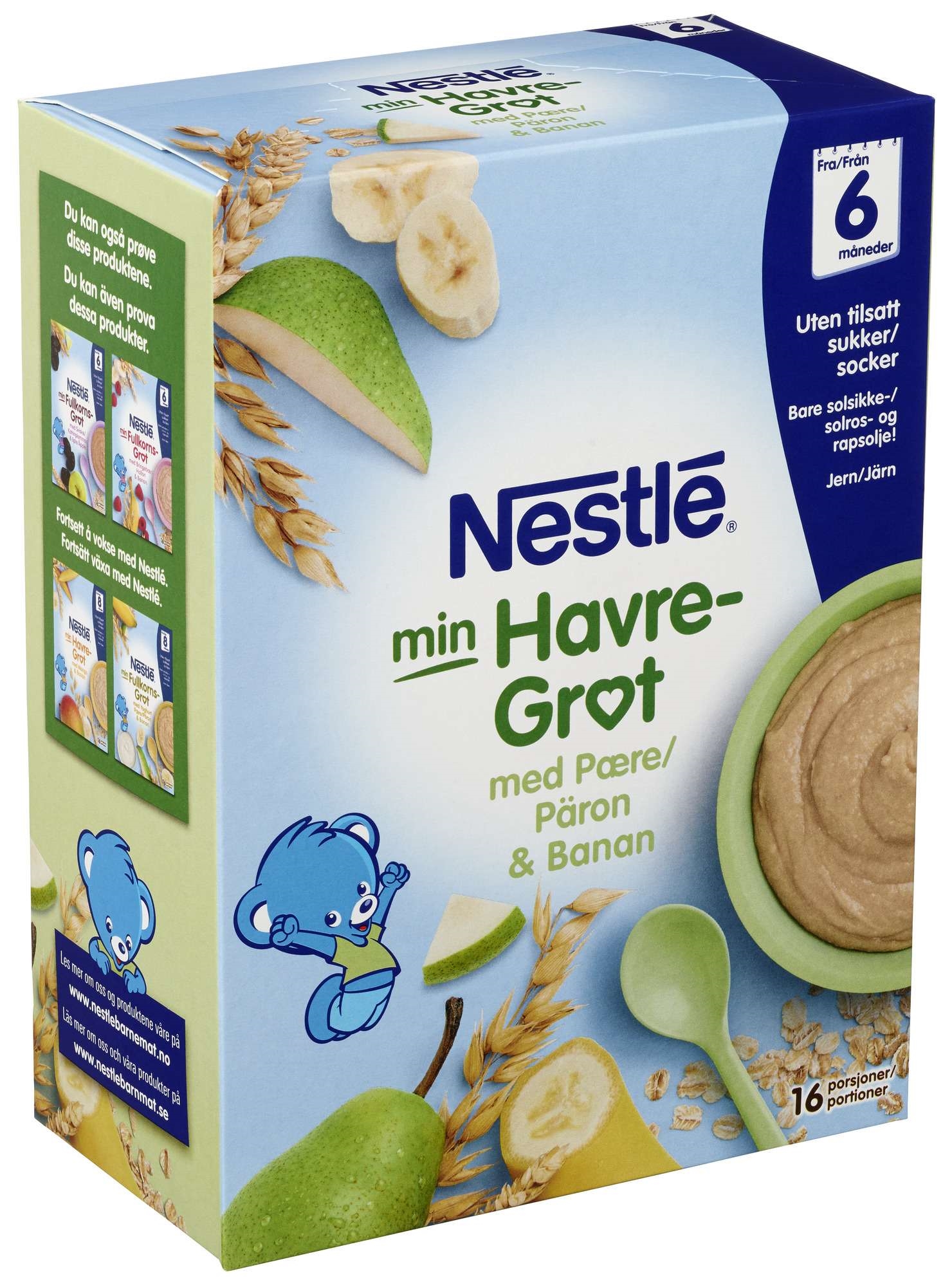 Min grøt havre pære banan 6m 480g
