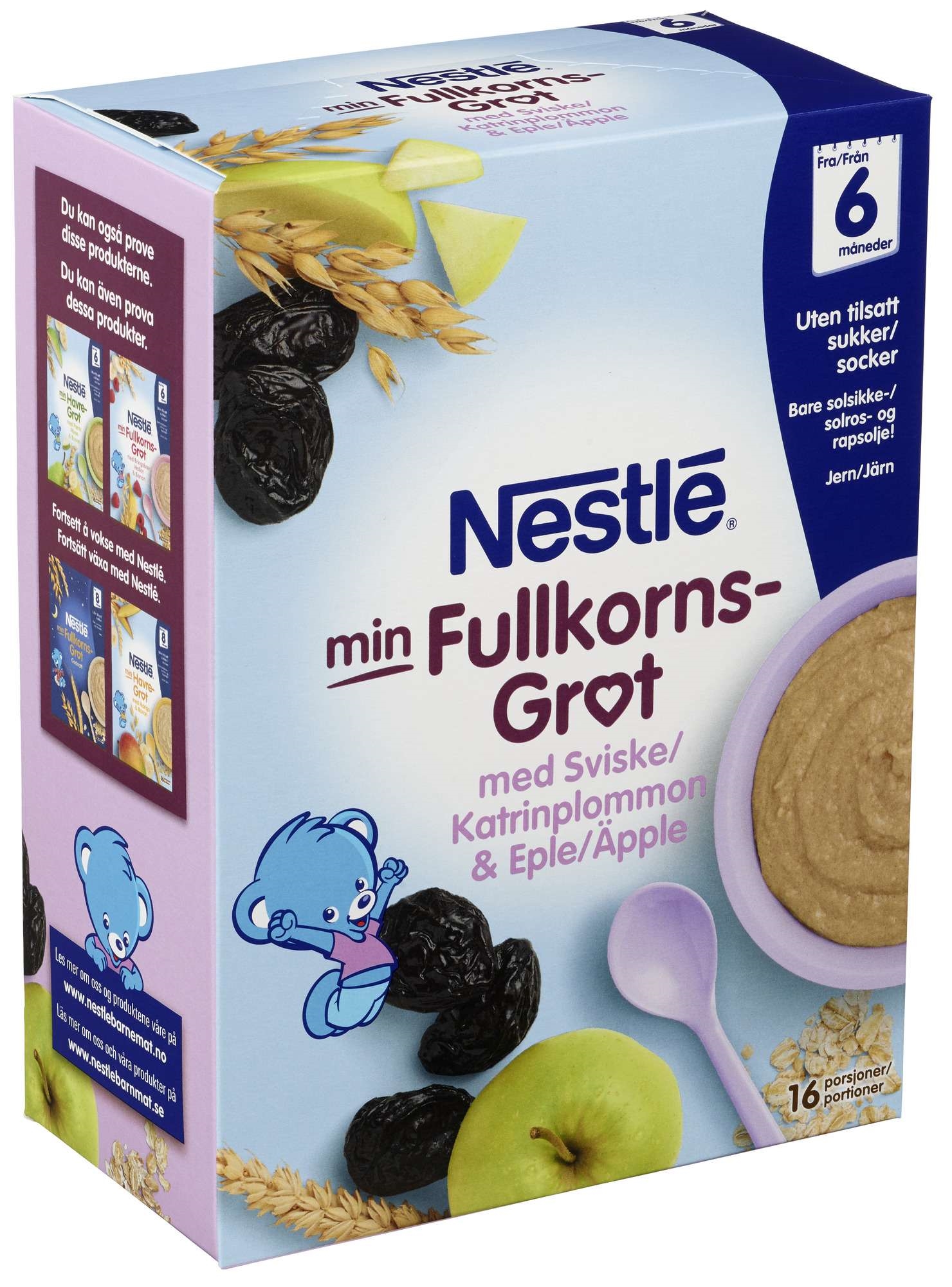 Min grøt fullk. sviske eple 6m 480g