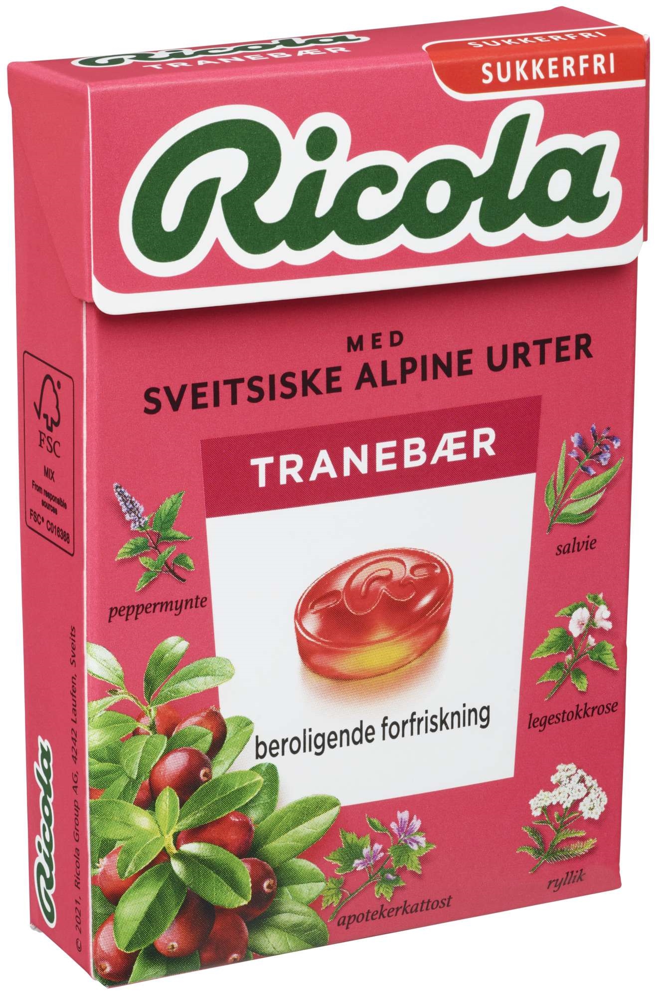 Ricola craneberry sugar free  50g