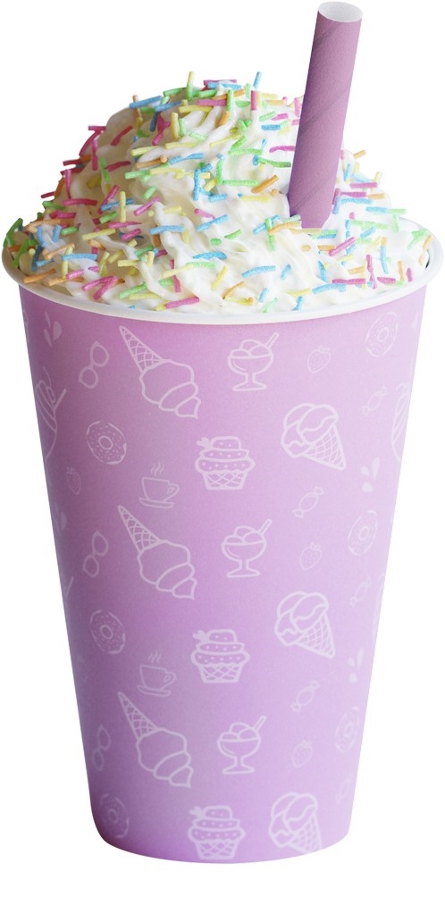 Milkshakebeger lilla 370ml   100stk