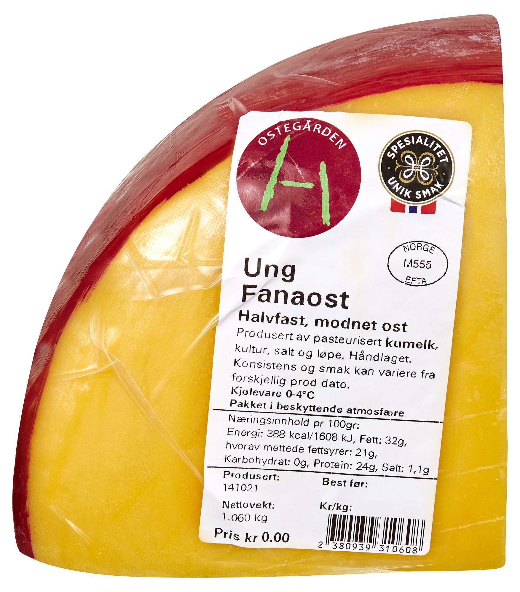 Fanaost ung 3-6 mnd ca1,1kg  kg