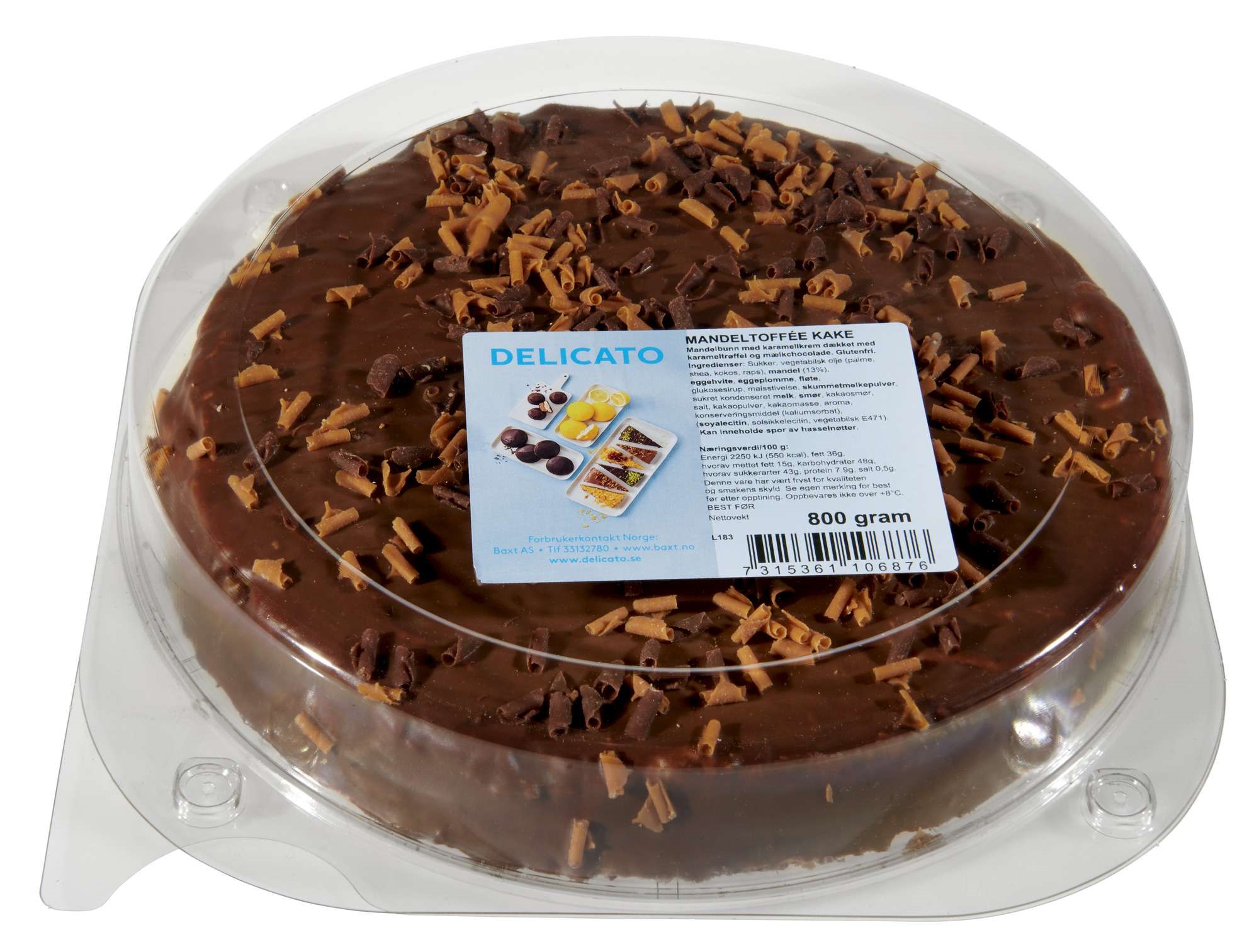 Mandeltoffekake 800g