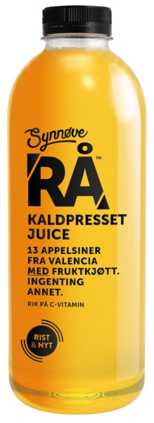 Rå kaldpresset appelsinjuice m/fruktkjøtt  1l