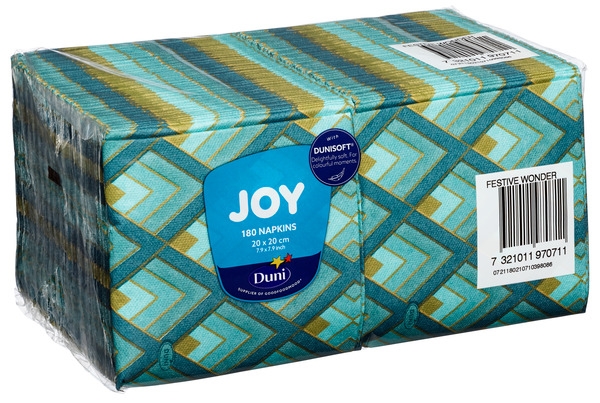 Serviett dunisoft 20cm festive wonder 180stk