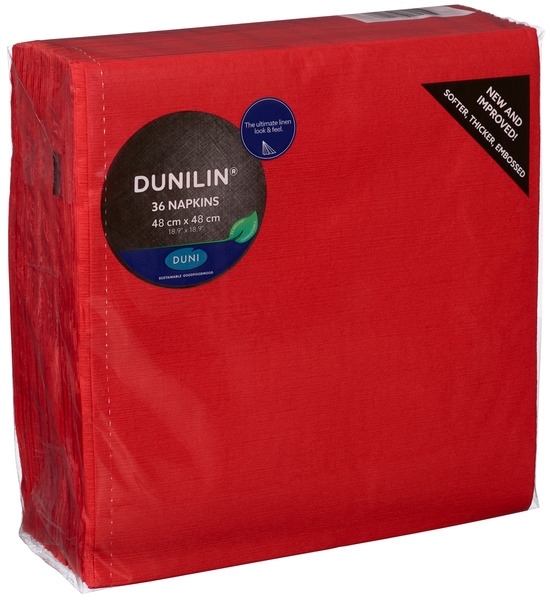 Serviett dunilin 48cm rød 36stk