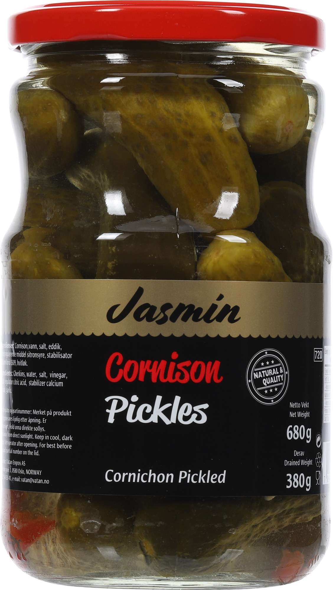 Cornisons  i glass 670g