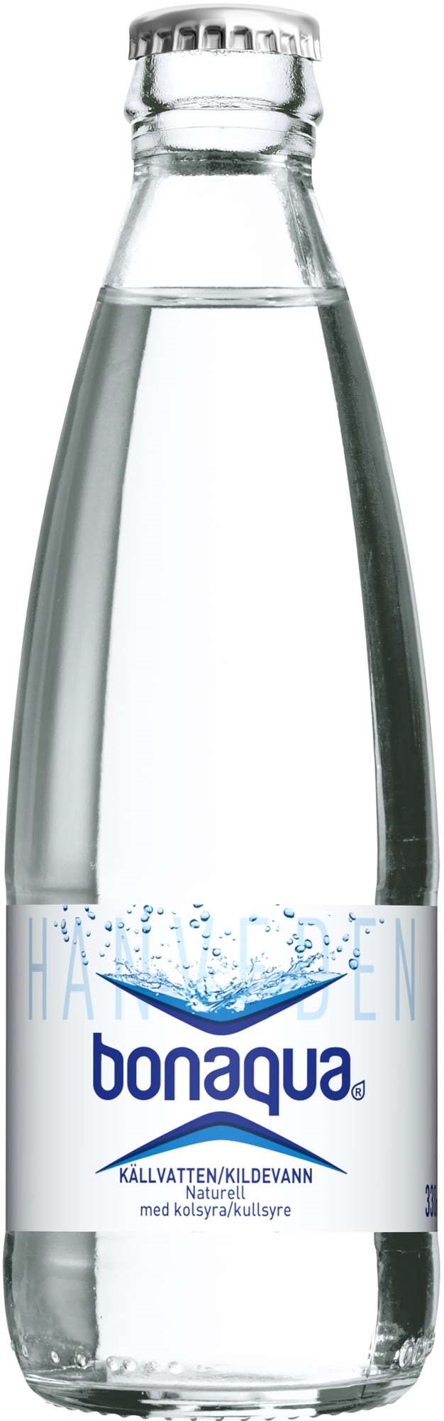Bonaqua vann med kullsyre naturell glassflaske 24x0,33l