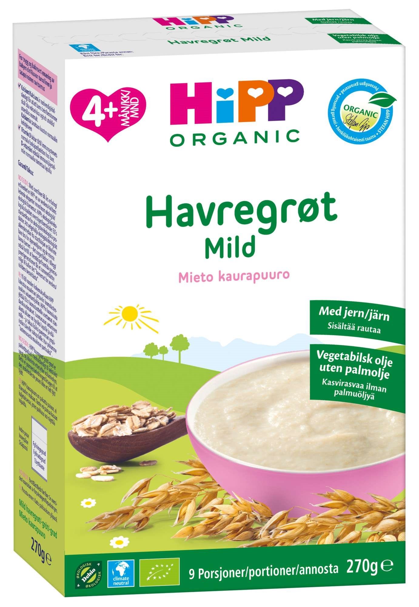 Hipp mild havregrøt 4m 270g