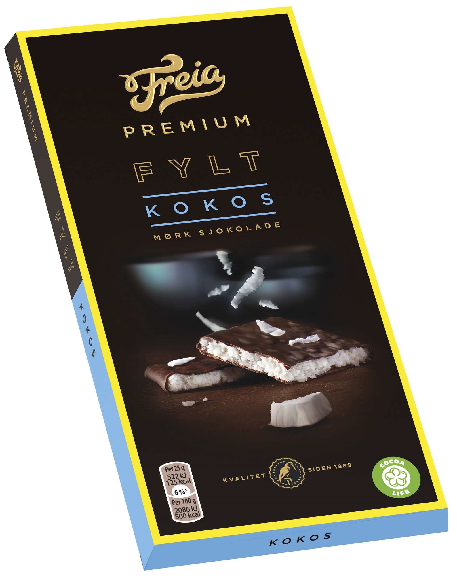 Premium mørk fylt kokos 150g