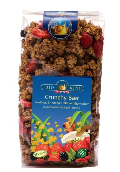 Crunchy bær økol. vegansk 375g