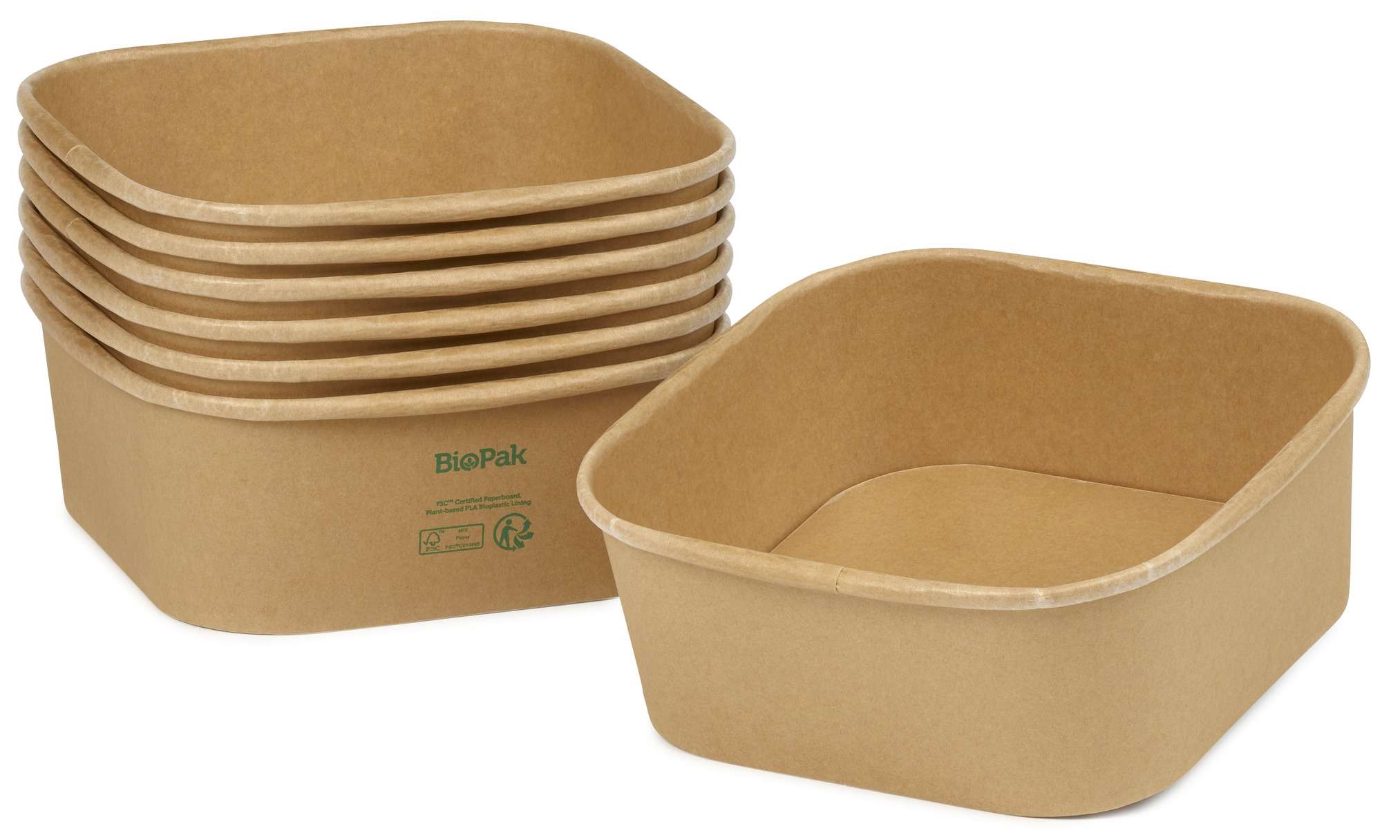 Box brick large paper/pla browm 1200ml  40pce
