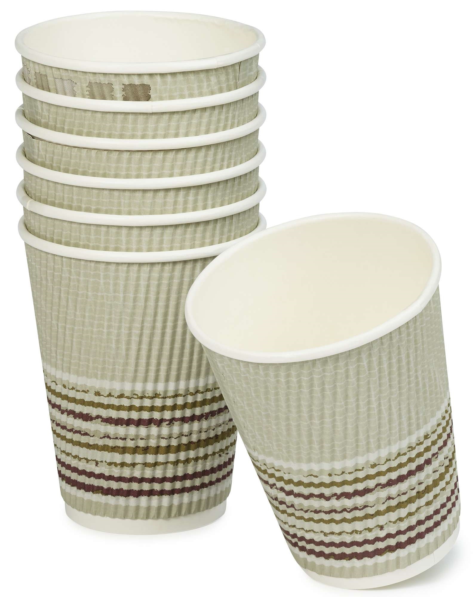 Pappbeger triple wall stripe 35cl  30stk