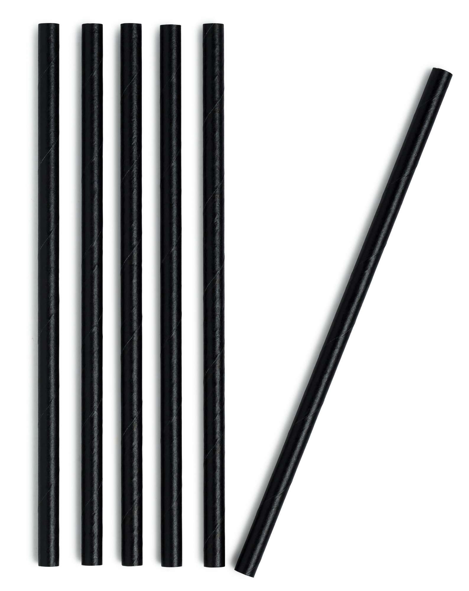Sugerør cocktail papir sort 150mmø6mm   100stk