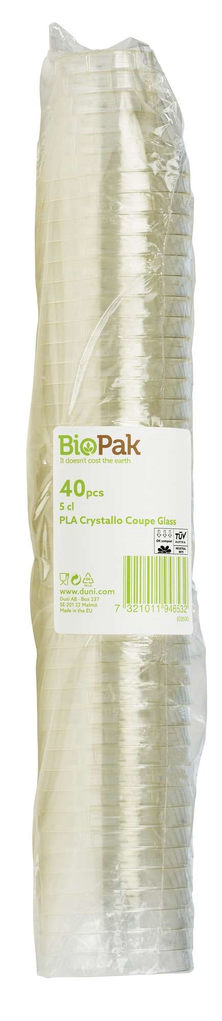 Plastic glass crystallo pla 5cl  40pce
