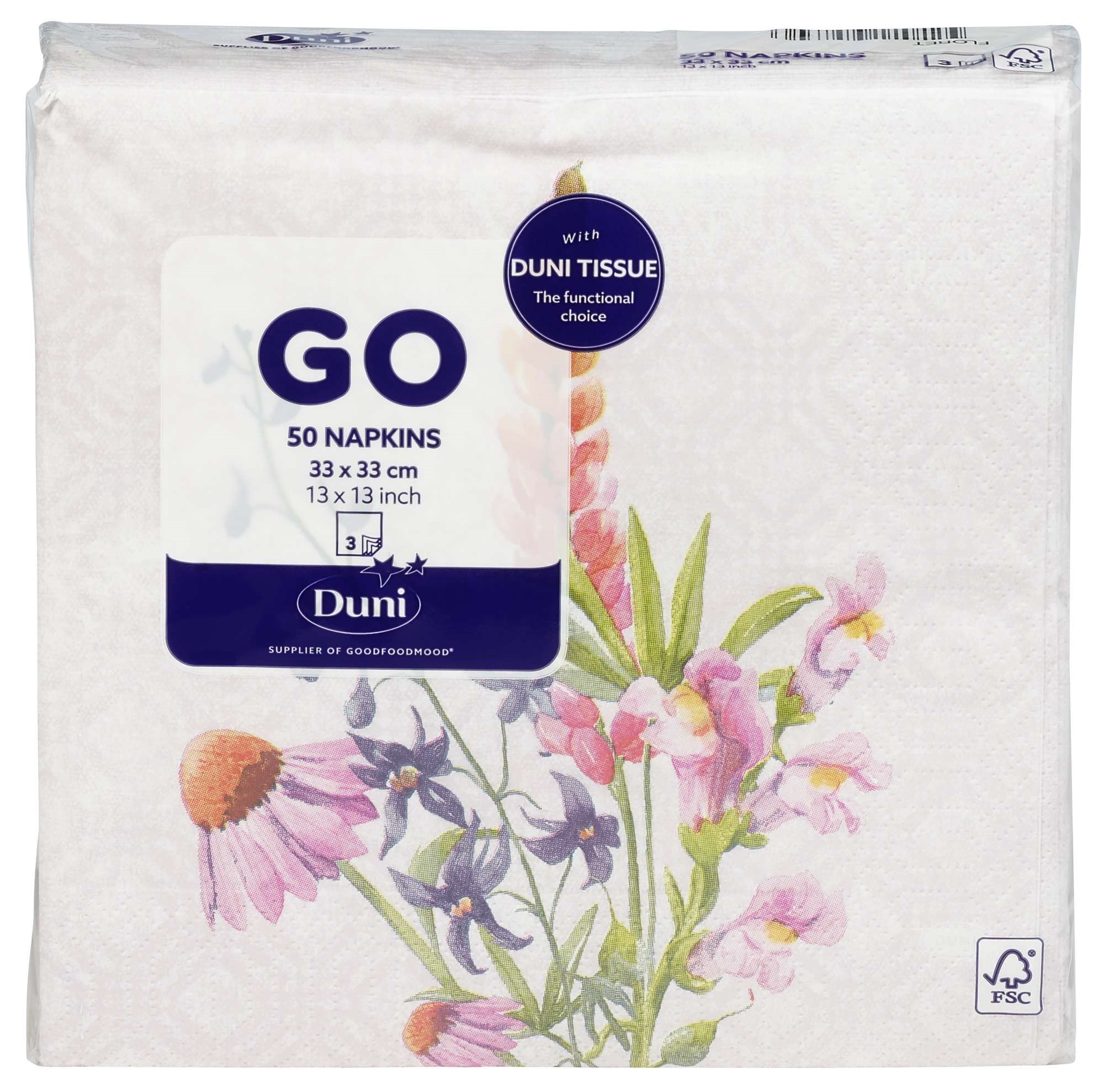 Serviett 3l33cm floret   50stk