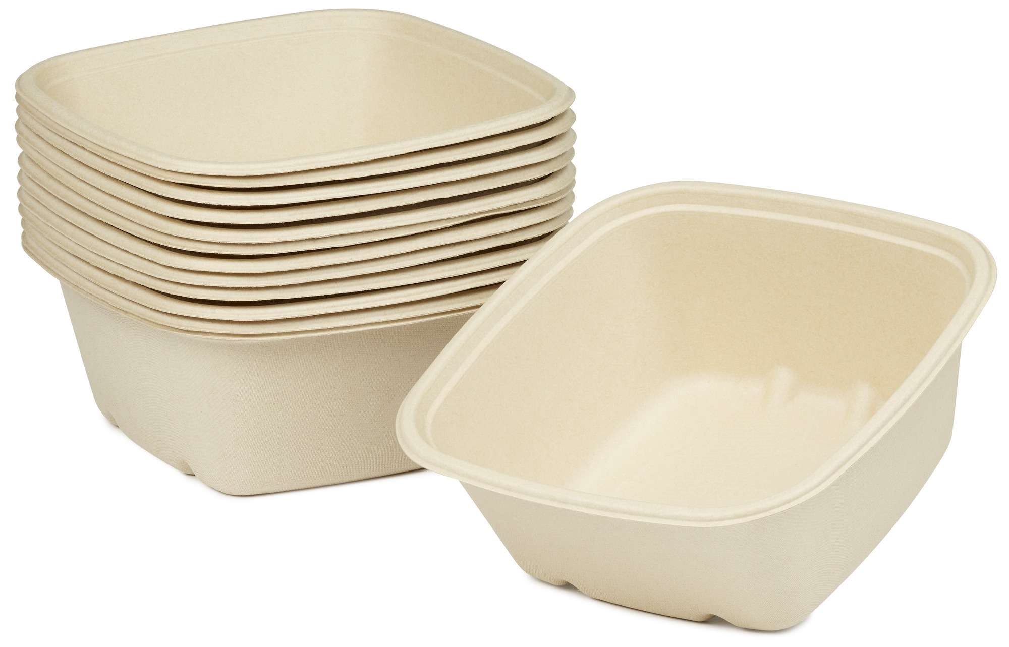 Skål cube firkant bagasse brun 1200ml  40stk