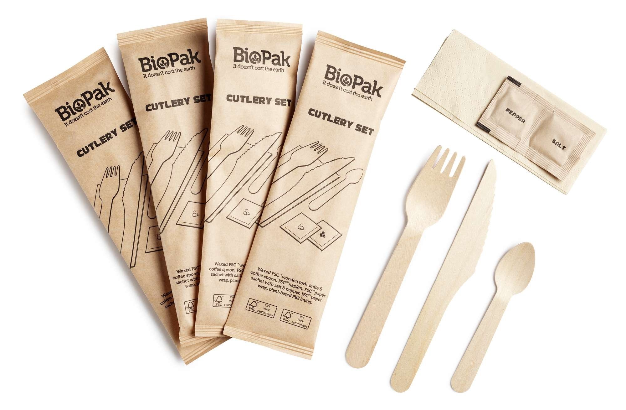Cutlery set petit vaxed wood 6/1  1pce
