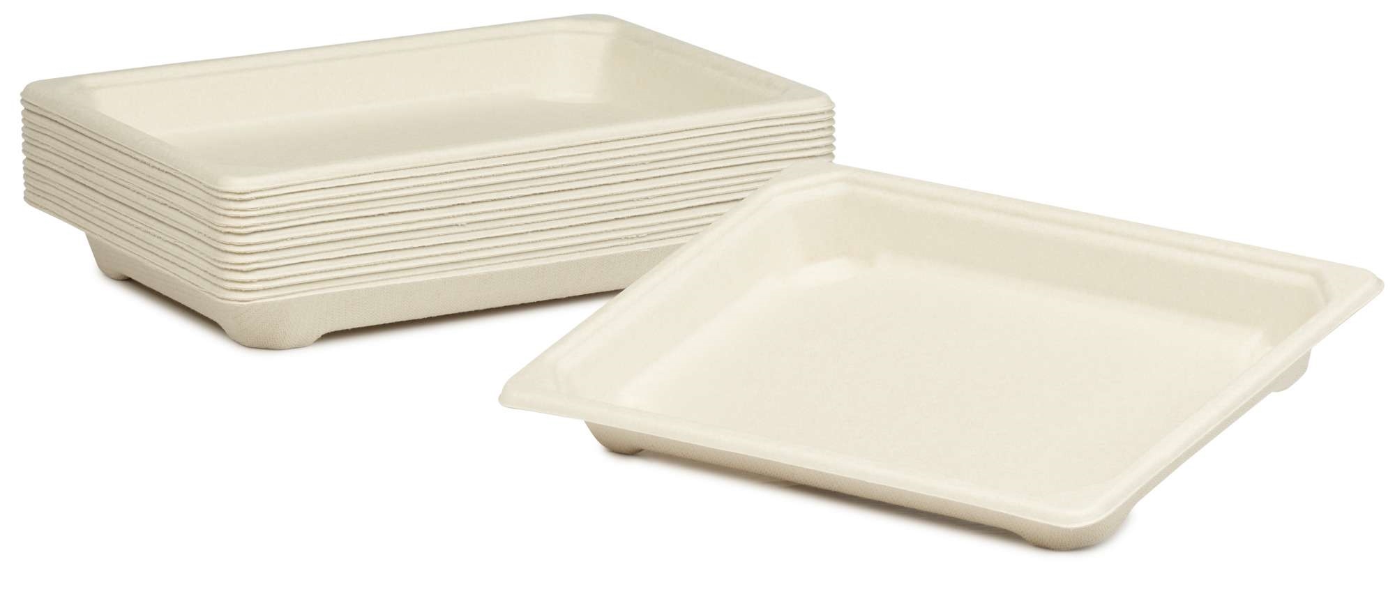 Sushi plate baggase small brown 184x128mm 100pce