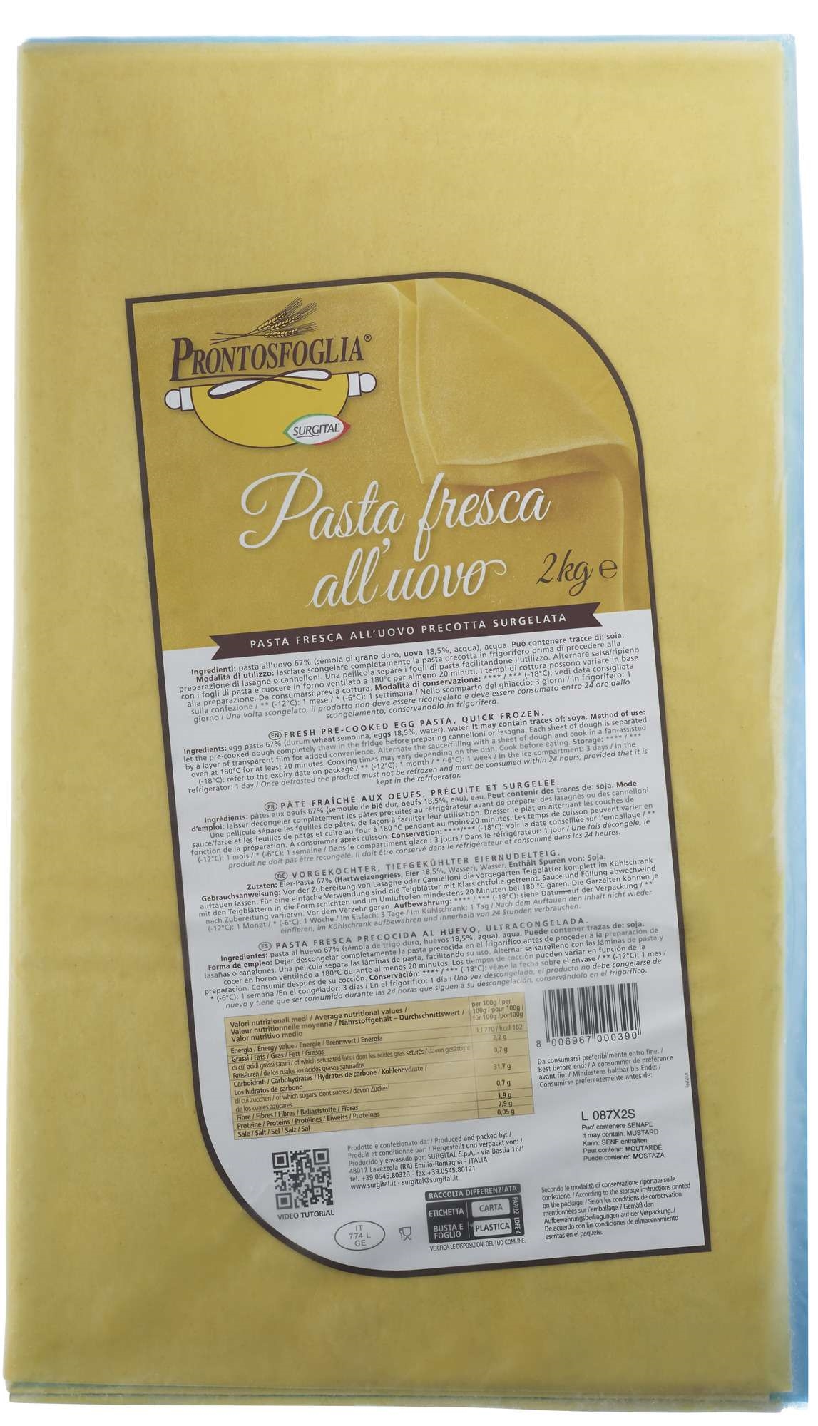 Lasagne plater 10kg