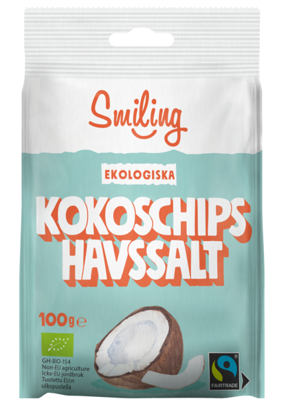 Kokoschips havsalt fairtrade og økologisk 100g