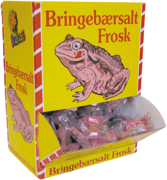 Bringebærsalte frosker    10g