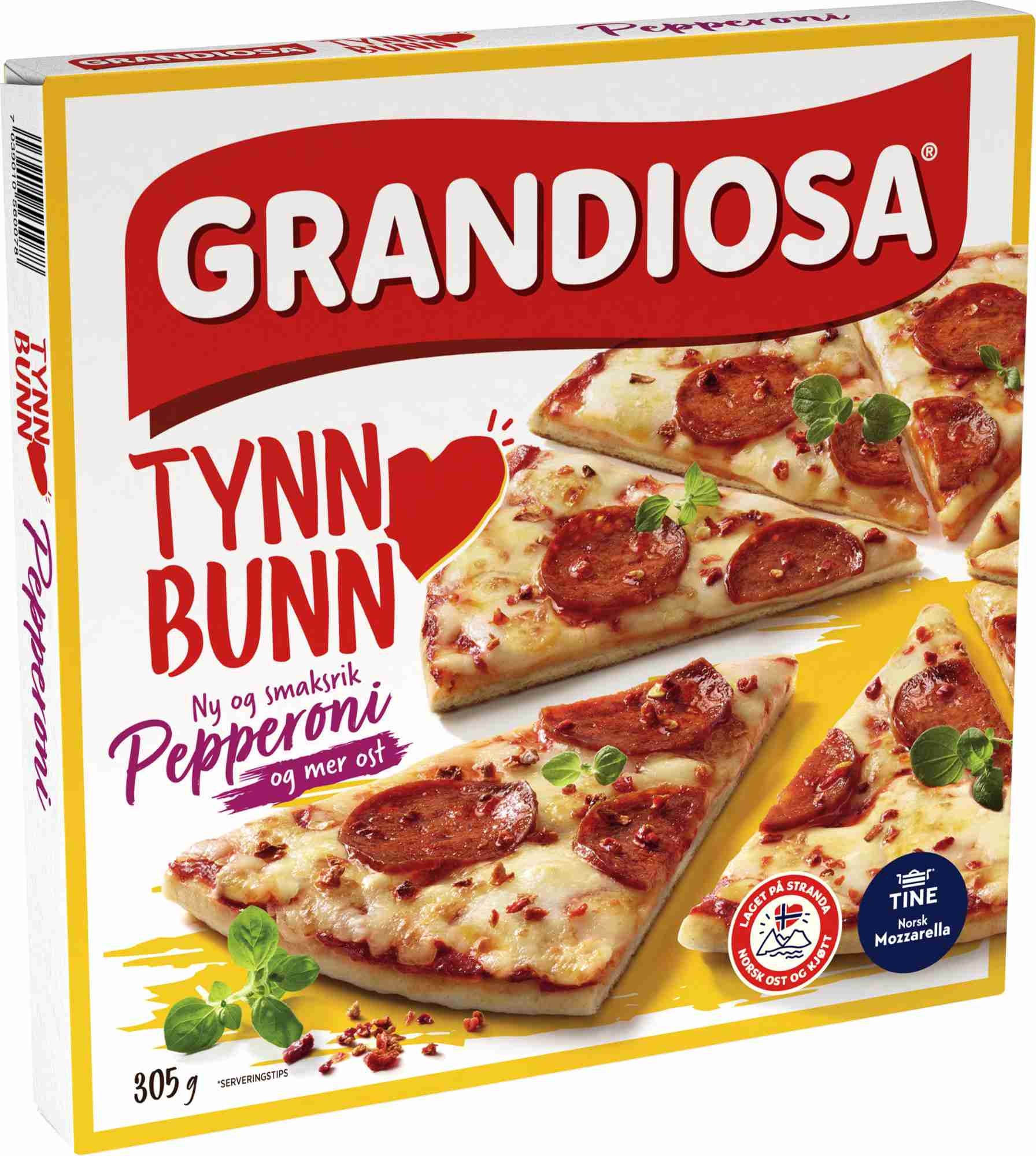 Grandiosa tynn bunn pepperoni 305g