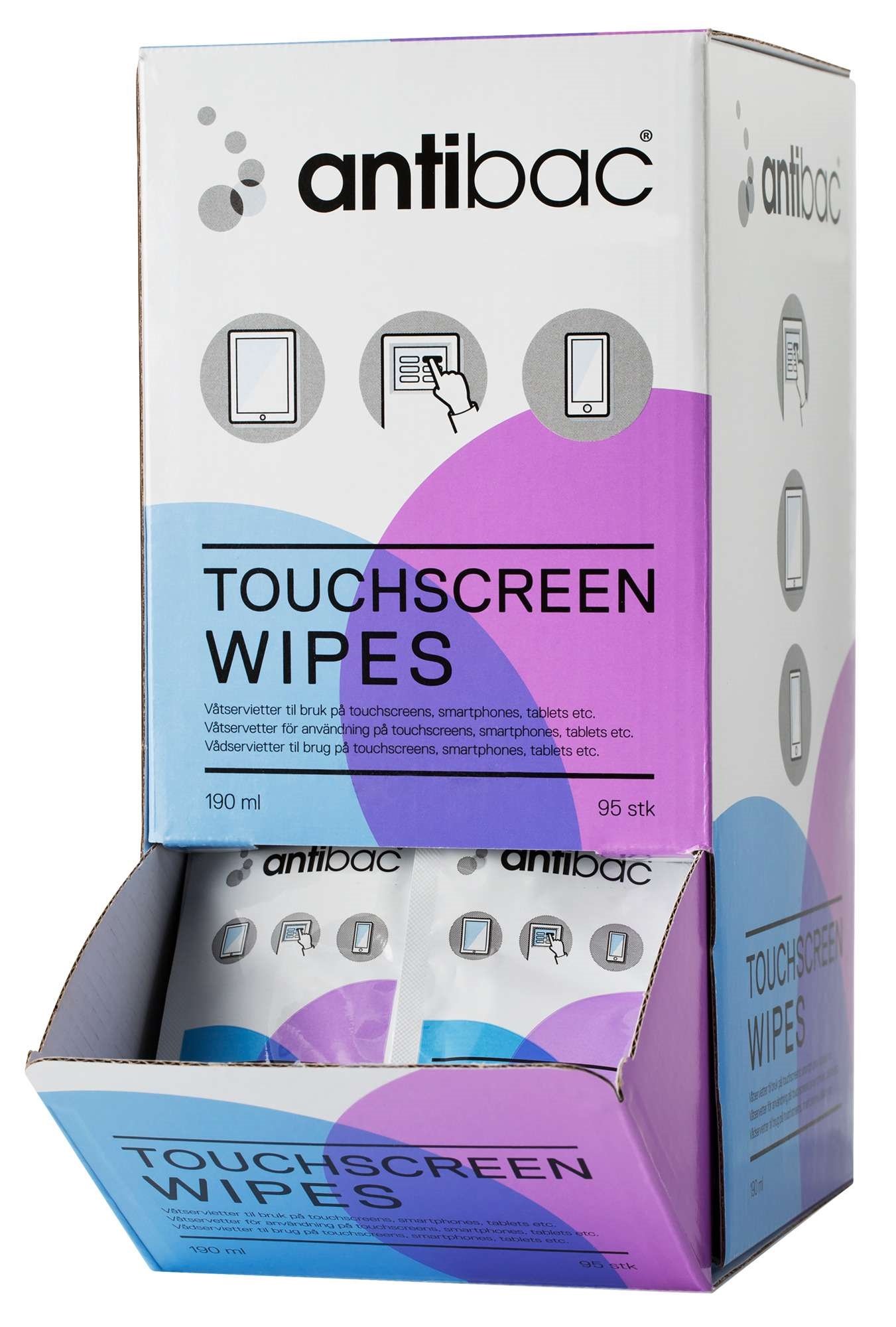 Antibac touchscreen wipe   95pcs