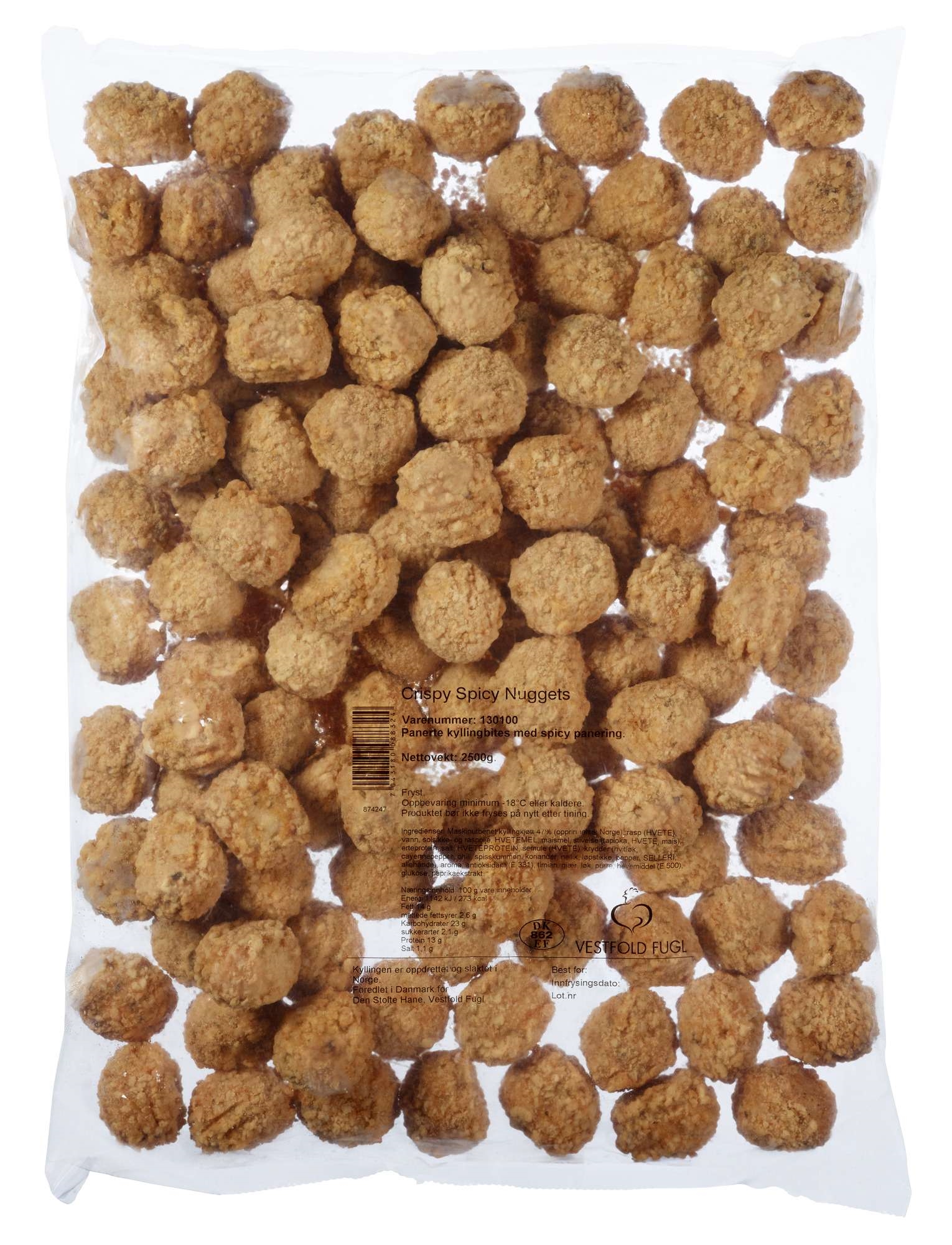 Crispy spicy nuggets singelfryst 2,5kg