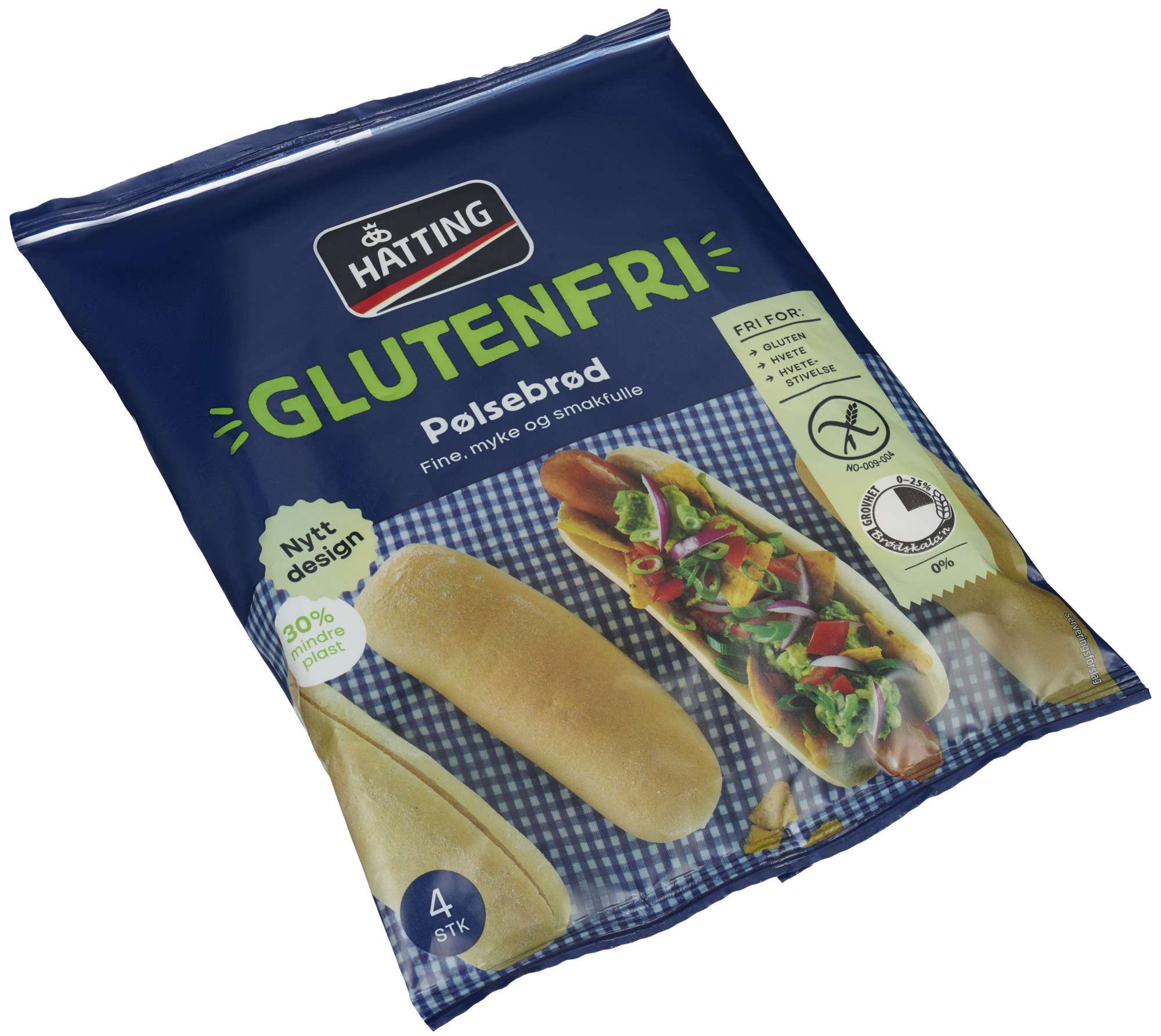 Gluten-free hot-dog bun 65gx4pce