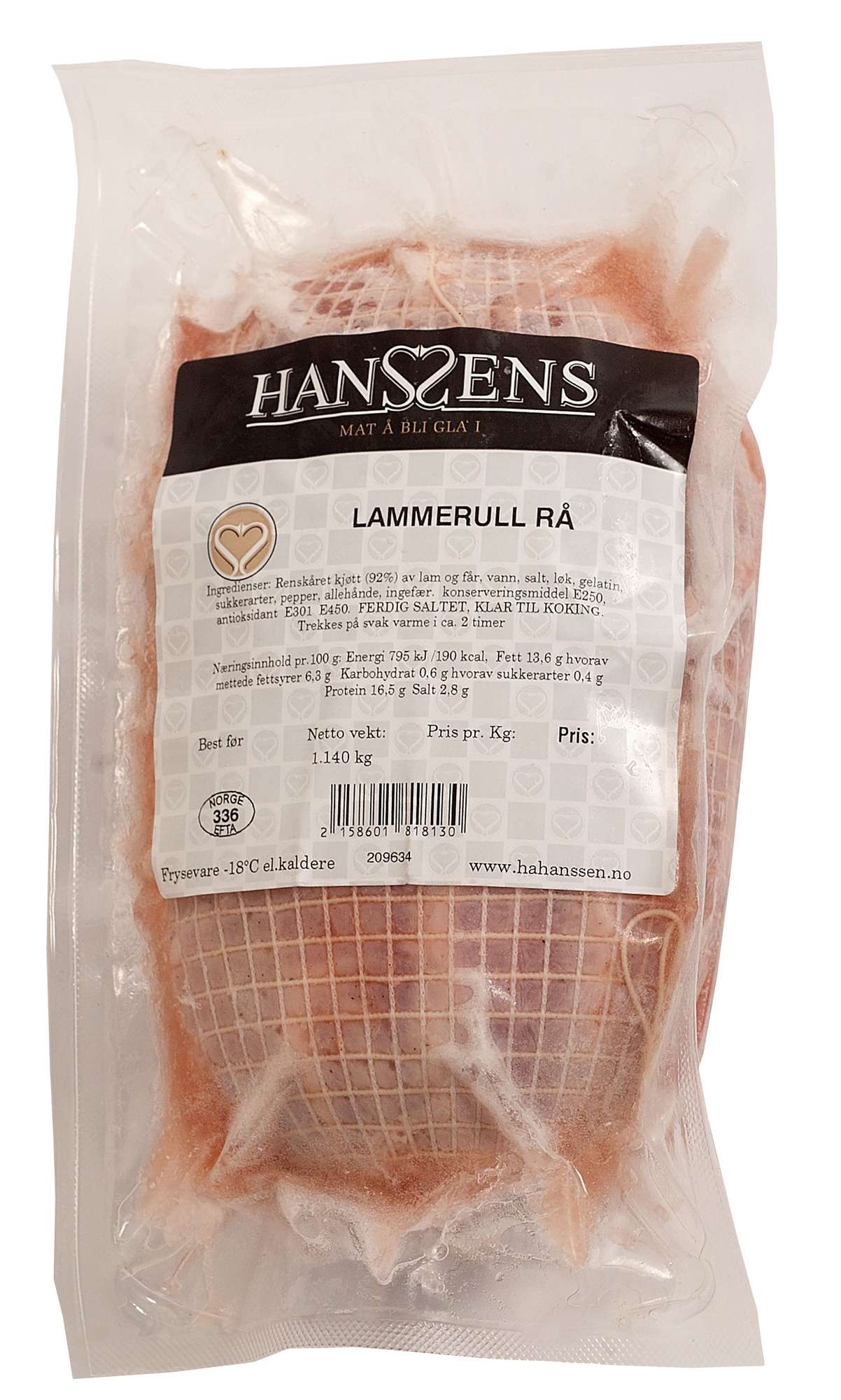 Lammerull rå kokeklar kg