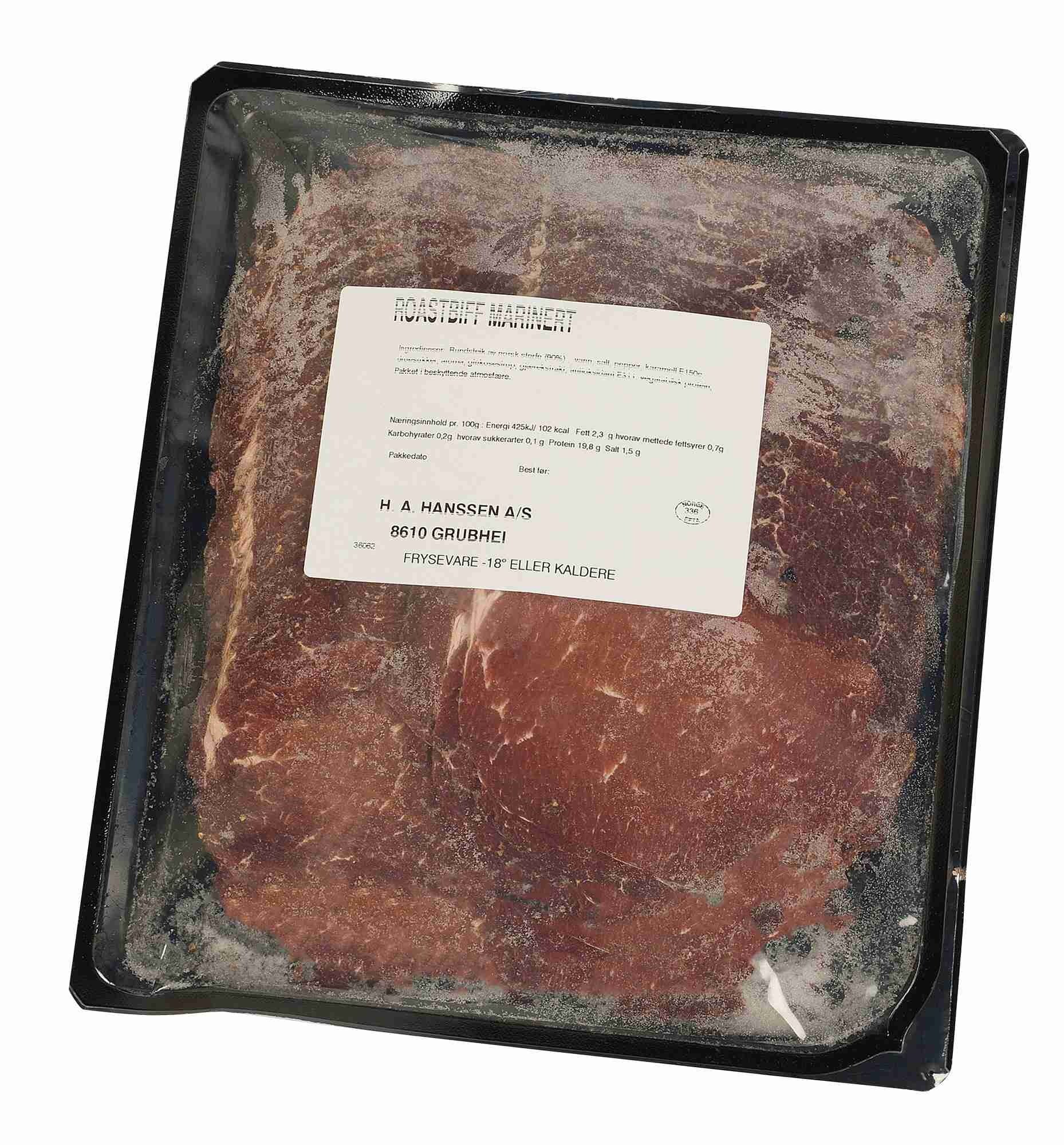 Roastbeef marinated sliced 6xappr.500g frozen   kg